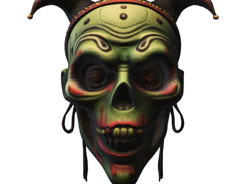 Demonic Jester Skull 3D Model