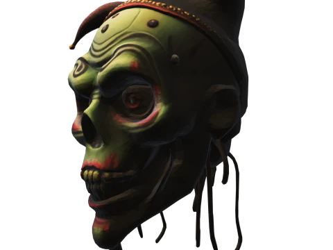 Demonic Jester Skull 3D Model