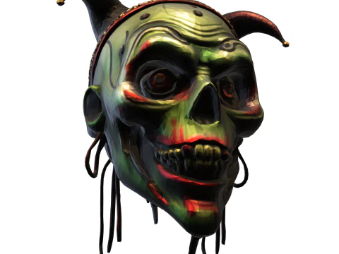 Demonic Jester Skull 3D Model