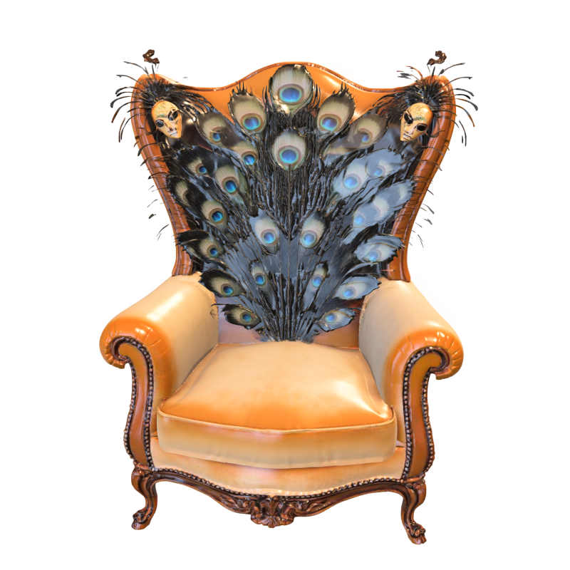 Павич Трон Занепалого Маскарад 3D Модель .c4d .max .obj .3ds .fbx .stl .blend