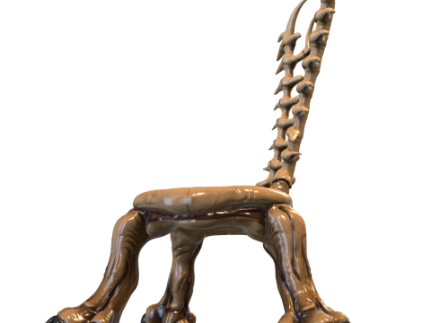 Stuhl mit Knochenskelett 3D Modell