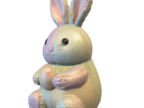 Figurina di peluche coniglietto pasquale pastello Modello 3D
