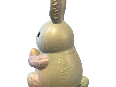 Figurina di peluche coniglietto pasquale pastello Modello 3D