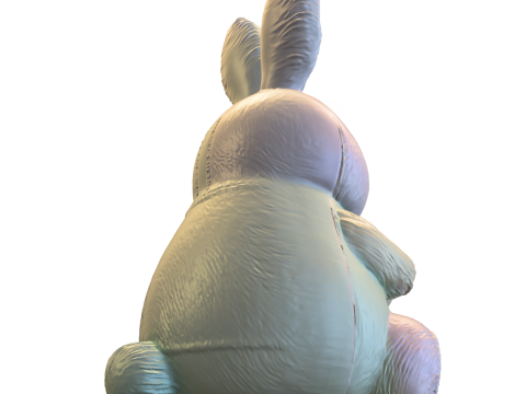 Figurina di peluche coniglietto pasquale pastello Modello 3D