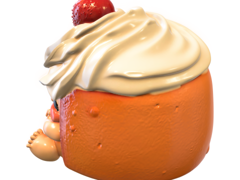 Manisan Krim Stroberi Model 3D