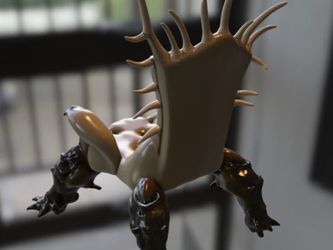 राक्षसी सिंहासन कुर्सी प्राणी अंग 3D मॉडल