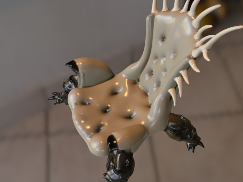 Trono Demoníaco Silla Criatura Extremidades Modelo 3D