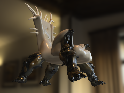 Trono Demoníaco Silla Criatura Extremidades Modelo 3D