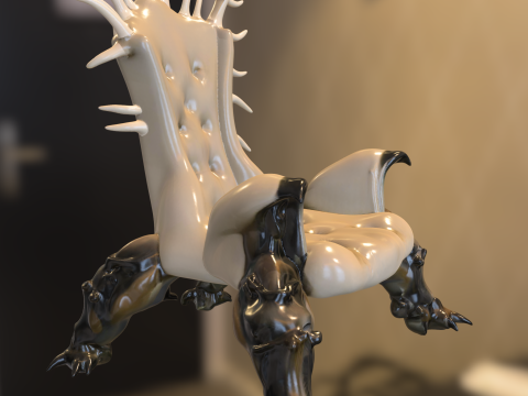 Trono Demoníaco Silla Criatura Extremidades Modelo 3D