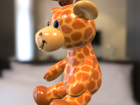 Cute Giraffe Plush Toy 3D Model