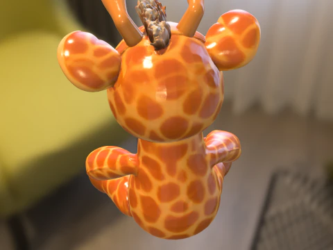 Cute Giraffe Plush Toy 3D Model