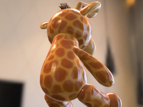 Cute Giraffe Plush Toy 3D Model