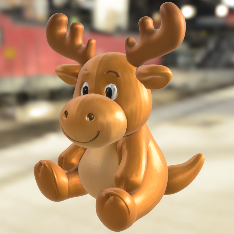 Cartoon Reindeer Plush 3D Model .c4d .max .obj .3ds .fbx .stl .blend