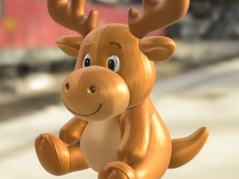 만화 순록 봉제 인형 3D 모델