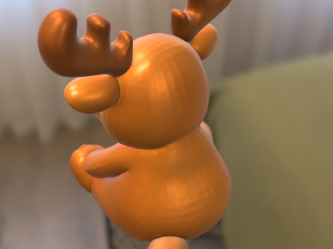 Cartoon Reindeer Plush 3D Model