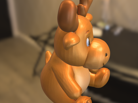 Cartoon Reindeer Plush 3D Model