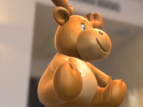 Cartoon Reindeer Plush 3D Model