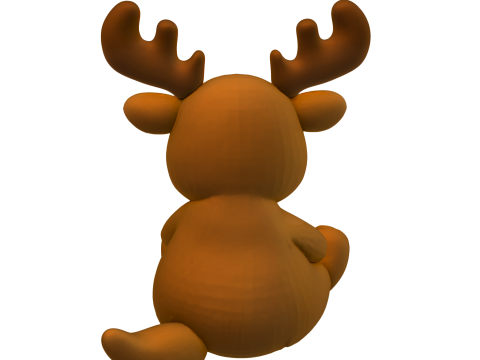 Cartoon Reindeer Plush 3D Model