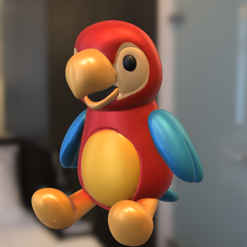 Burung Beo Kartun Berwarna Model 3D .c4d .max .obj .3ds .fbx .stl .blend 