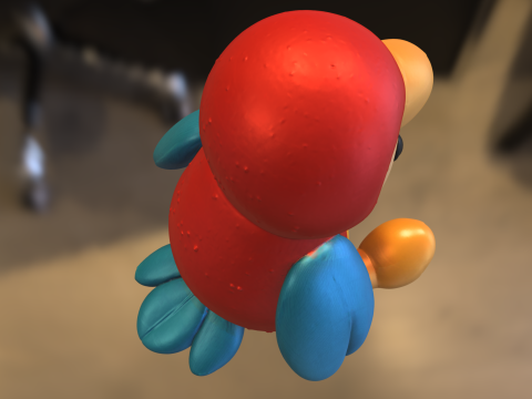 Burung Beo Kartun Berwarna Model 3D