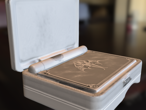 Caixa de charutos estilizada premium com tampa decorativa Modelo 3D