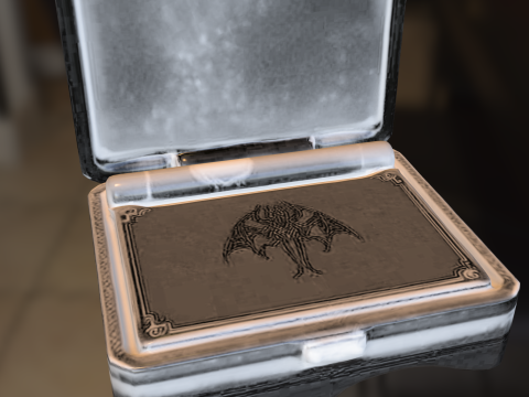 Caixa de charutos estilizada premium com tampa decorativa Modelo 3D