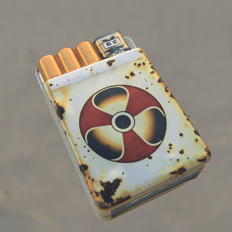 Post-apocalyptische geroeste metalen munitiekist-sigaar 3D Model .c4d .max .obj .3ds .fbx .stl .blend 