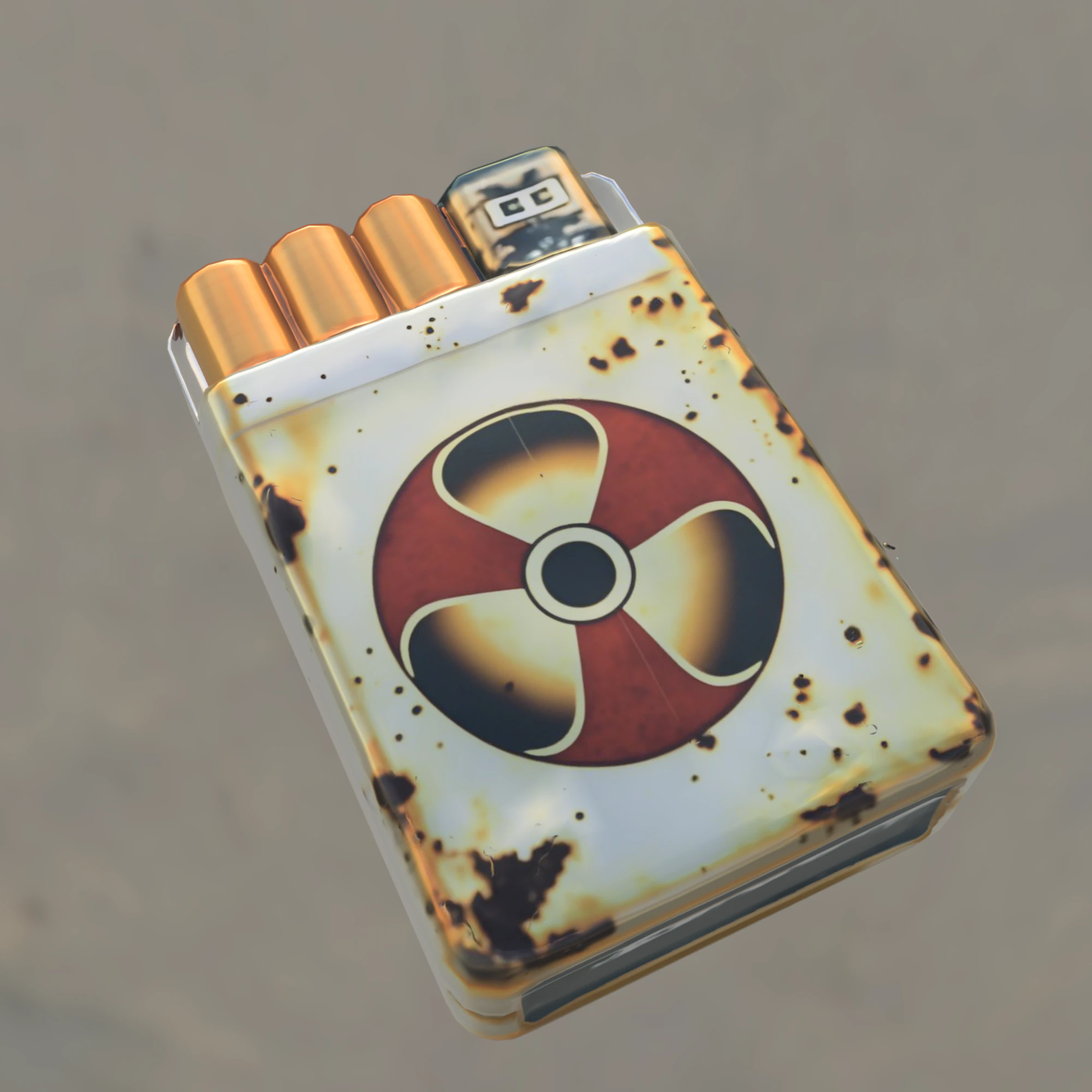 Post Apocalyptic Rusted Metal Ammo Box cigar 3D Model .c4d .max .obj .3ds .fbx .stl .blend 