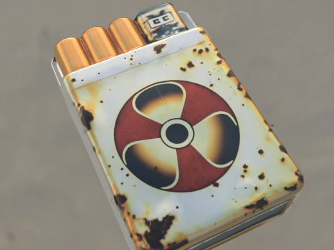 Cerutu Kotak Amunisi Logam Berkarat Pasca Apokaliptik Model 3D