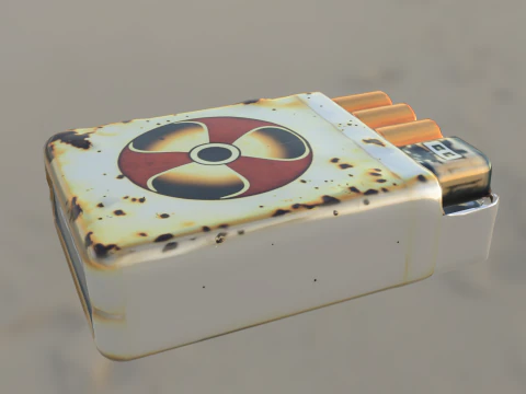 Post Apocalyptic Rusted Metal Ammo Box cigar 3D Model