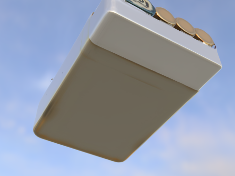 Post-apocalyptische geroeste metalen munitiekist-sigaar 3D Model