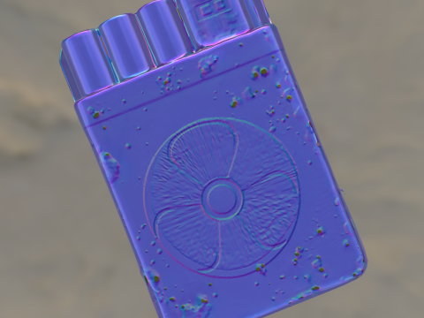 Post-apocalyptische geroeste metalen munitiekist-sigaar 3D Model