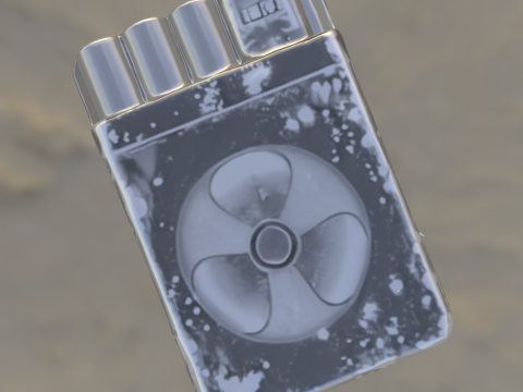 Post-apocalyptische geroeste metalen munitiekist-sigaar 3D Model