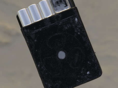 Post-apocalyptische geroeste metalen munitiekist-sigaar 3D Model