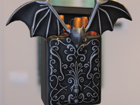 Декоративний портсигар у вигляді готичної кажана 3D Модель
