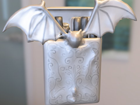 哥特式蝙蝠装饰烟盒 3D 模型