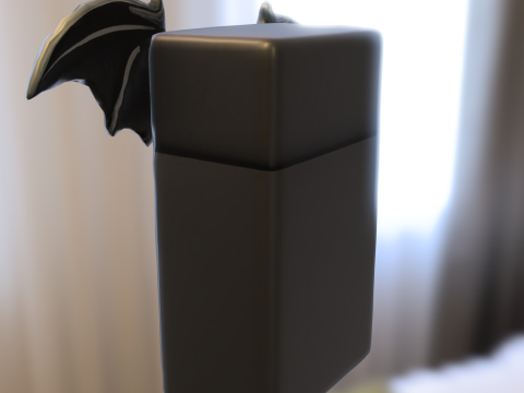 哥特式蝙蝠装饰烟盒 3D 模型