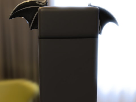 哥特式蝙蝠装饰烟盒 3D 模型