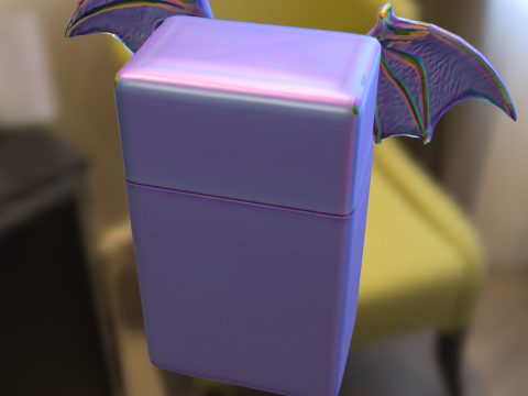 哥特式蝙蝠装饰烟盒 3D 模型