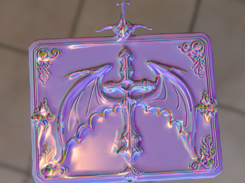 Декоративна коробка для зберігання з готичним хрестом із кажаном 3D Модель