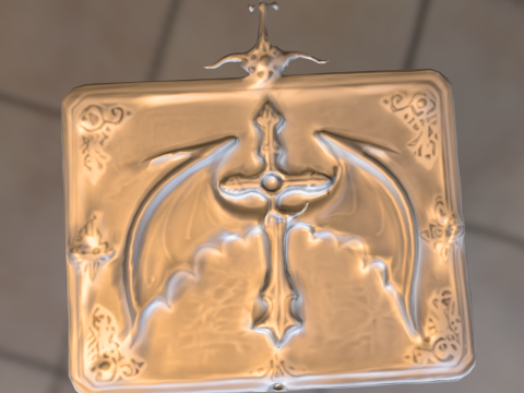 Декоративна коробка для зберігання з готичним хрестом із кажаном 3D Модель