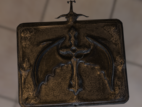 Декоративна коробка для зберігання з готичним хрестом із кажаном 3D Модель