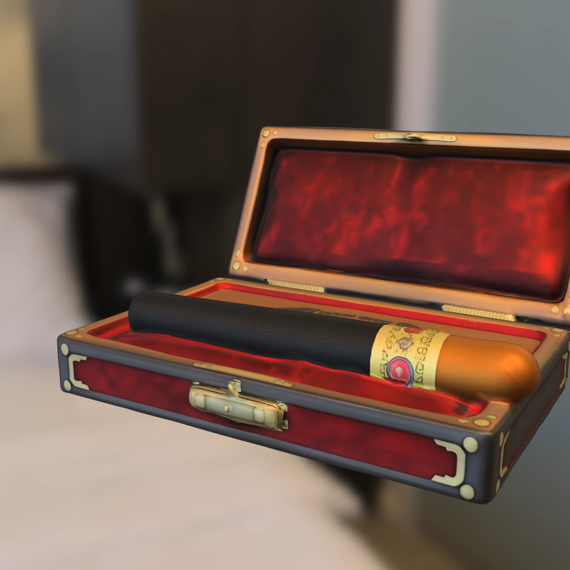 Luxurious Golden pipe box 3D Model .c4d .max .obj .3ds .fbx .stl .blend