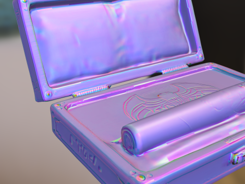 Luxueuse boîte à pipe dorée Modèle 3D