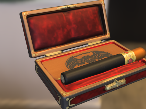 Luxueuse boîte à pipe dorée Modèle 3D