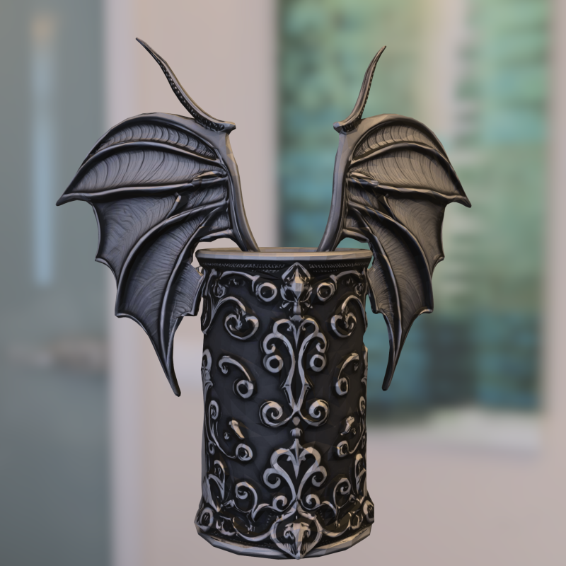 ゴシック様式の翼のある聖杯 3Dモデル .c4d .max .obj .3ds .fbx .stl .blend 