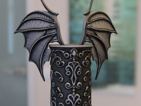 Piala Bersayap Gotik Model 3D