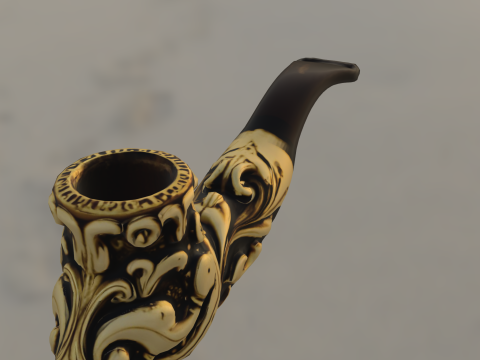 Pipe à fumer ornementale baroque Modèle 3D