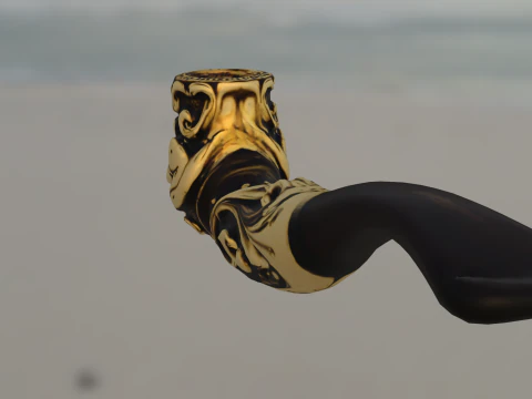 Baroque Ornamental Smoking Pipe 3D Model