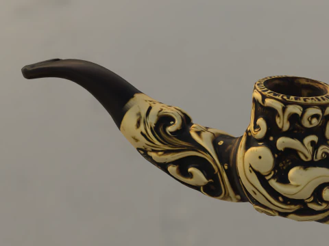 Baroque Ornamental Smoking Pipe 3D Model